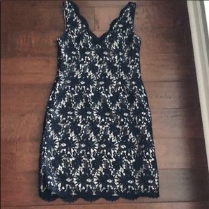 Ann Taylor navy lace sleeveless dress size 0
